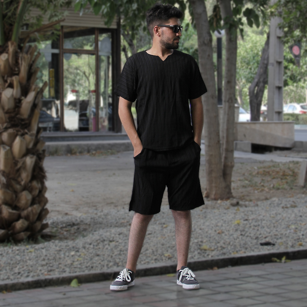 ست تی شرت و شلوارک مشکی